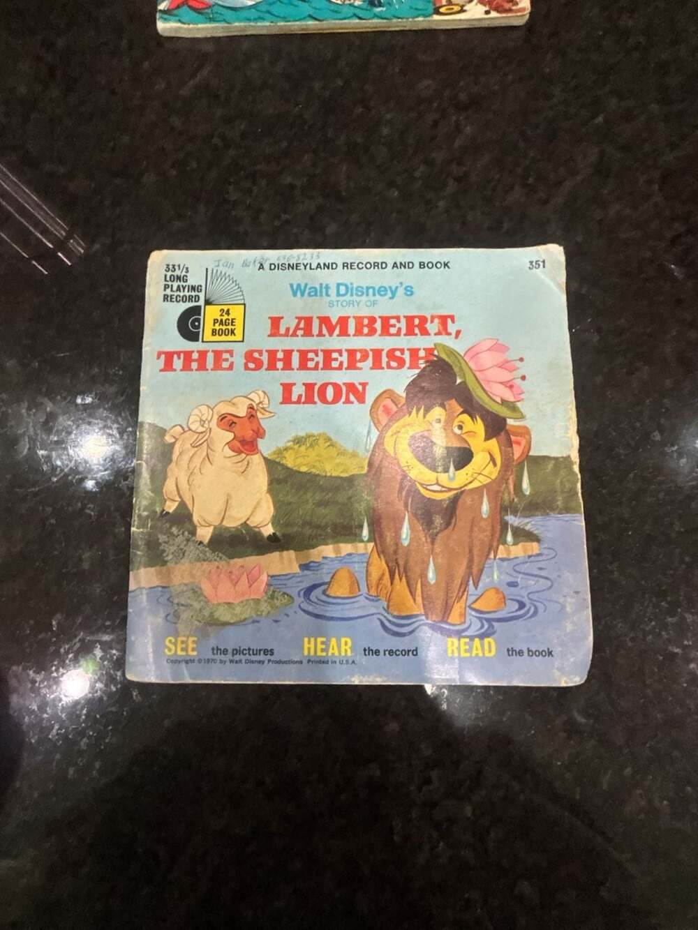 Walt Disney's Story of Lambert the Sheepish Lion Disneyland Record and Book 351